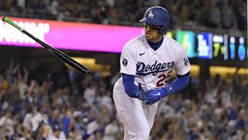 ▲K湯弟（Trayce Thompson）代打炸裂3分砲。（圖／美聯社／達志影像）