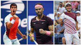 「小蠻牛」艾卡拉茲（Carlos Alcaraz）、西班牙「蠻牛」納達爾（Rafael Nadal）以及挪威一哥魯德（Casper Ruud）都有機會角逐世界第1。（圖／翻攝自US Open Tennis推特）