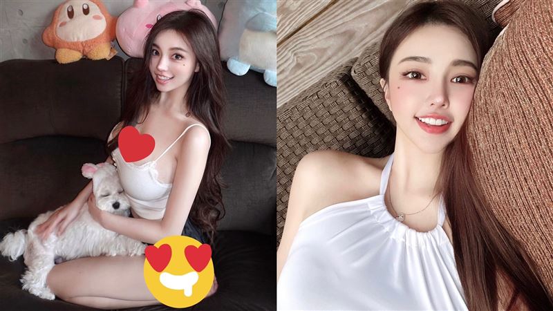 世新女神愛犬趴腿躺胸　網嗨好想當狗