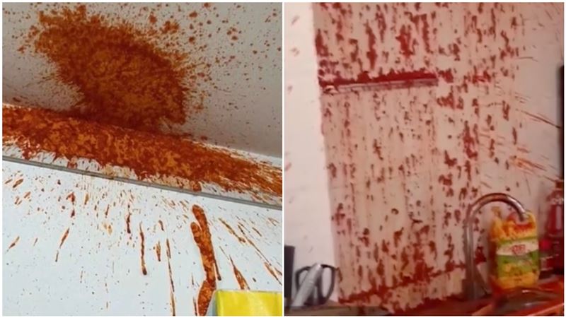 辣椒醬爆炸！宿舍慘況網嚇：命案現場