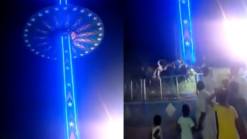 印度大怒神故障直墜地！乘客驚悚噴飛
