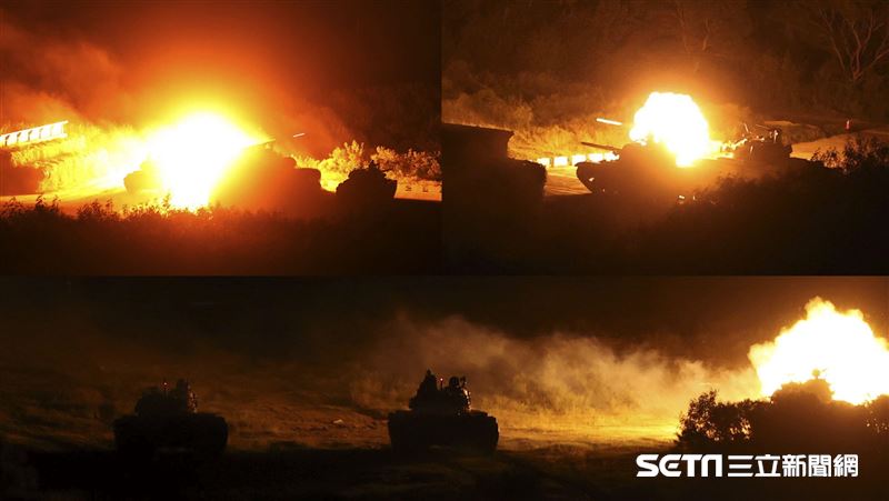陸軍裝甲旅夜間實彈操演　精準中目標