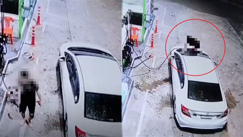 台男持刀闖泰國加油站　脅迫棄車片曝