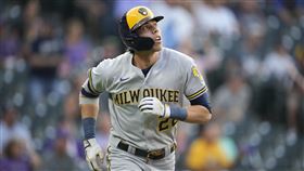 ▲葉立奇（Christian Yelich）炸裂499英尺全壘打。（圖／美聯社／達志影像）