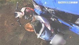雲林莿桐鄉台一線路口發生貨車與機車車禍，老翁傷重不治。（圖／民眾提供）
