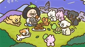 蔡英文總統今（10）日在社群平台（臉書、ig）上發布與插畫家「喂，wei」聯名的中秋節賀圖。（圖／翻攝蔡英文臉書)