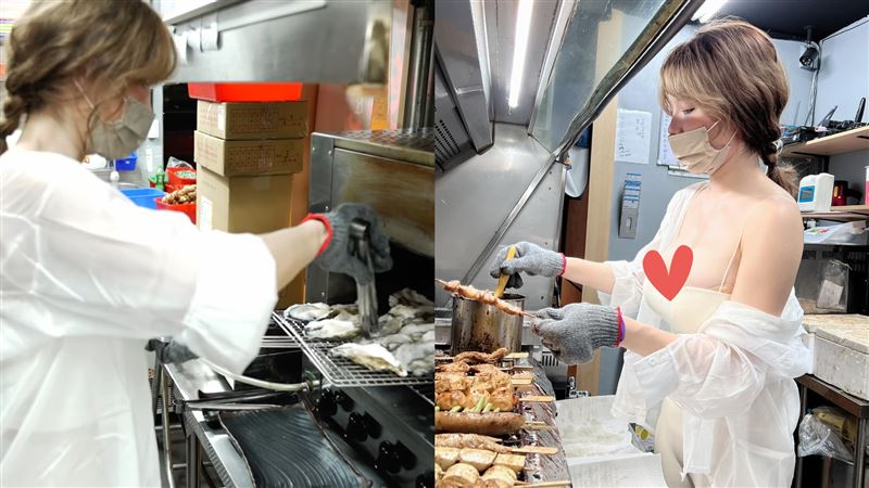 燒烤女店員穿這樣引側目　本尊發聲了