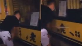 黑衣男砸廖老大飲料店，網疑自導自演。（圖／翻攝自爆廢公社公開版臉書）