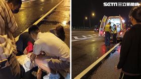 統聯客運保護乘客，國道一號停路肩後昏迷，送醫命危。（圖／翁小姐提供）