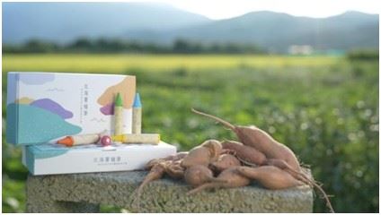 地瓜製「薯蠟筆」　贈13所偏鄉國小