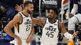 ▲米契爾（Donovan Mitchell）和戈貝爾（Rudy Gobert）。（圖／美聯社／達志影像）