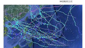 今年沒颱風通過台灣不算什麼！這一年才狂：完美閃過34個（圖／翻攝自賈新興臉書）