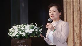 淨零報告書發表會  王美花說明經濟部政策歐洲商會－台灣中油「2050淨零最佳實踐報告書」發表會12日在台北舉行，經濟部長王美花（圖）出席，並說明台灣2050淨零路徑及經濟部相關政策。中央社記者吳家昇攝  111年9月12日