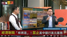 張宇韶表示美國還有制裁中國的核彈級手段，就是禁止美中銀行之間的所有美元業務，會讓中國經濟直接回到30年前。