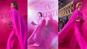 天后鄭秀文昨出席品牌派對，桃色斗篷美到爆。（組合圖／翻攝自鄭秀文 IG）