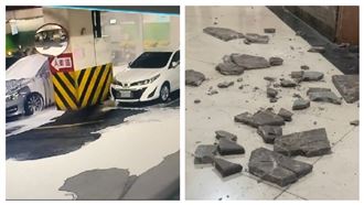 超衰！台東地震　停車場消防泡沫狂噴
