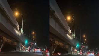 路燈「震到狂點頭」！幼童驚：橋會斷