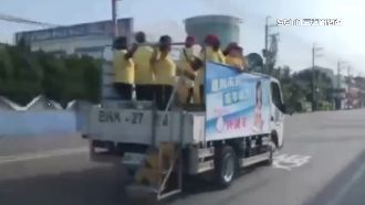 貨車載義工造勢！林淑華挨轟不顧安危
