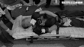 台中監獄受刑人陳坤和逃到桃園，亮刀與警方對峙後自戕。（圖／民眾提供）