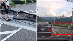 差點撞上！6.8地震行經玉里大橋　遊客急剎抱孩尖叫（民眾授權提供）