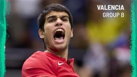 ▲艾卡拉茲擊退韓國好手權純雨。（圖／翻攝自Davis Cup推特）