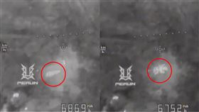 烏克蘭特種部隊以Revolver 860投擲炸彈，炸毀俄軍飛彈車。（圖／翻攝自推特@Blue_Sauron）