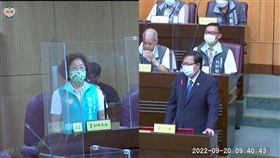 鄭文燦,天花板,八德運動中心（圖／翻攝自桃園市議會直播）