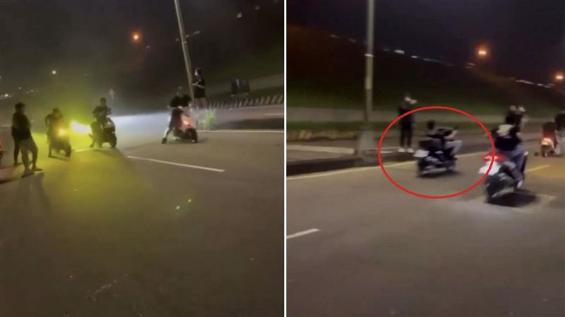 蘆洲屁孩河堤辦加速賽！囂張飆車畫面曝