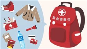 地震包　緊急避難包　（圖／消防署提供）
