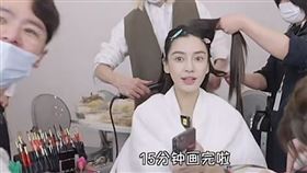 ▲春楠為Angalababy御用化妝師，直呼「幫baby化妝最簡單」。（圖／翻攝自春楠微博）