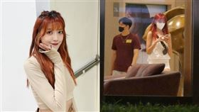 艾莉兒收工後男友至電視台接她。