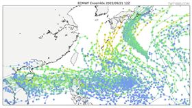 1熱帶低壓醞釀中　網見1圖驚：竟又閃過台灣（圖／翻攝自台灣颱風論壇｜天氣特急）