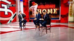 ▲記者Greg Amsinger在4月剛開季時就預言了普侯斯（Albert Pujols）會達成700轟里程碑，還準確講出了日期，最終這個預言也成功命中，讓許多球迷直呼太扯了！（圖／翻攝自MLB Network推特）