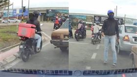 臨盆婦急衝醫院遇暖心外送員開道護送。（圖／翻攝自ainolfajariahtaiyib TikTok）