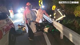酒駕,卡護欄,身亡,花蓮,翻攝畫面