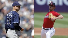 ▲克魯柏（Corey Kluber）、畢柏（Shane Bieber）上演賽揚強投對決。（圖／美聯社／達志影像）