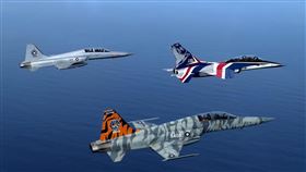 多圖／國慶搶先看！空軍操演曝光　天空勇鷹高教機、F-5老虎戰機混編飛行   圖／空軍第七聯隊提供