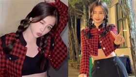 ▲虞書欣一改可愛形象，中空裝大曬S型蠻腰線條。（圖／翻攝自虞書欣微博）