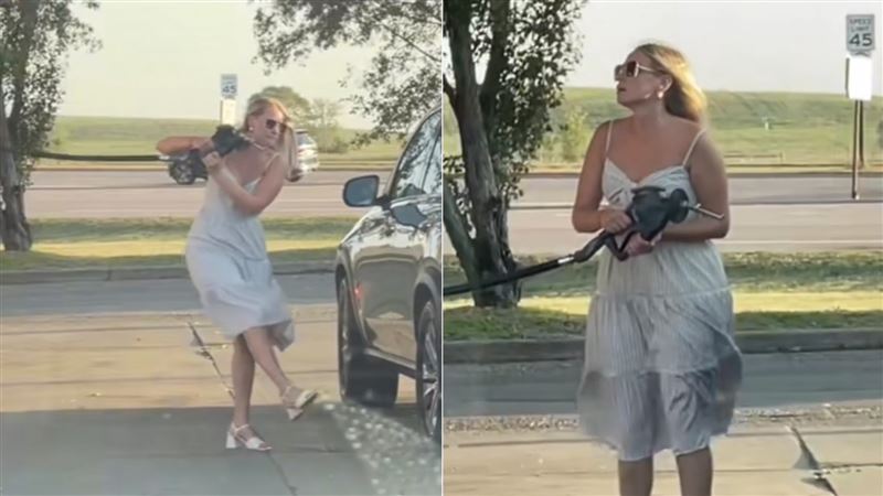 女為愛車加油狂失敗　鬼打牆畫面笑翻萬人