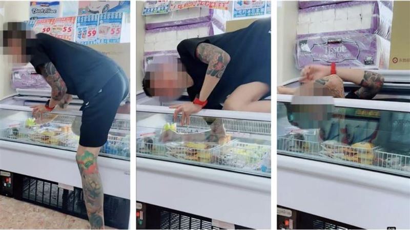 屁孩想紅「躺超商冰品櫃」拍片！下場慘了