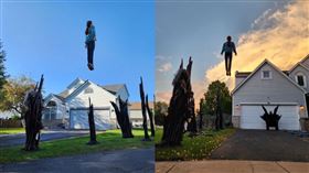 戴夫夫妻倆完美還原《怪奇物語4》的經典橋段。（圖／翻攝自《horrorprops》TikTok、《horrorpropsdave》IG）