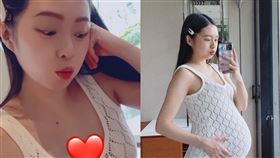 簡廷芮曬出超大孕肚。（圖／翻攝自簡廷芮IG)