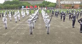 中華民國111年國慶將至，三軍樂儀隊在憲指部進行彩排訓練