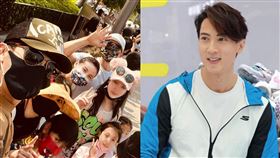 
吳尊(右一)和劉耕宏兩家人一起出遊。（圖／翻攝吳尊微博）
