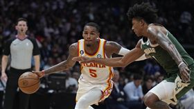 ▲莫瑞（Dejounte Murray）老鷹首秀25分8籃板9助攻。（圖／美聯社／達志影像）