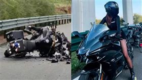 重機女神「小魚愛吃魚」過彎慘死！網爆「借名車、戴仿帽」：車主恐面臨4大損失。（圖／翻攝自微博）
