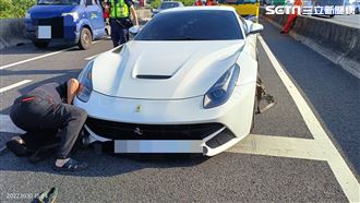 國一北返湧車潮　法拉利彰化追撞無人傷