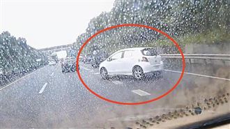 國道2三寶鬼切釀追撞！他怒：車上有小孩