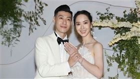 胡瓜乾女兒Samira(香蜜拉)與鑽石商Alex吳國彰，11日順利舉辦世紀婚禮。（圖／記者邱榮吉拍攝）