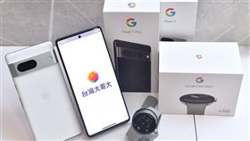 申辦台灣大指定資費，享「旗艦陣容 獨家組合」優惠，0元一次帶走Google Pixel 7(128G)與 Google Pixel Watch LTE版。（圖／台灣大提供）